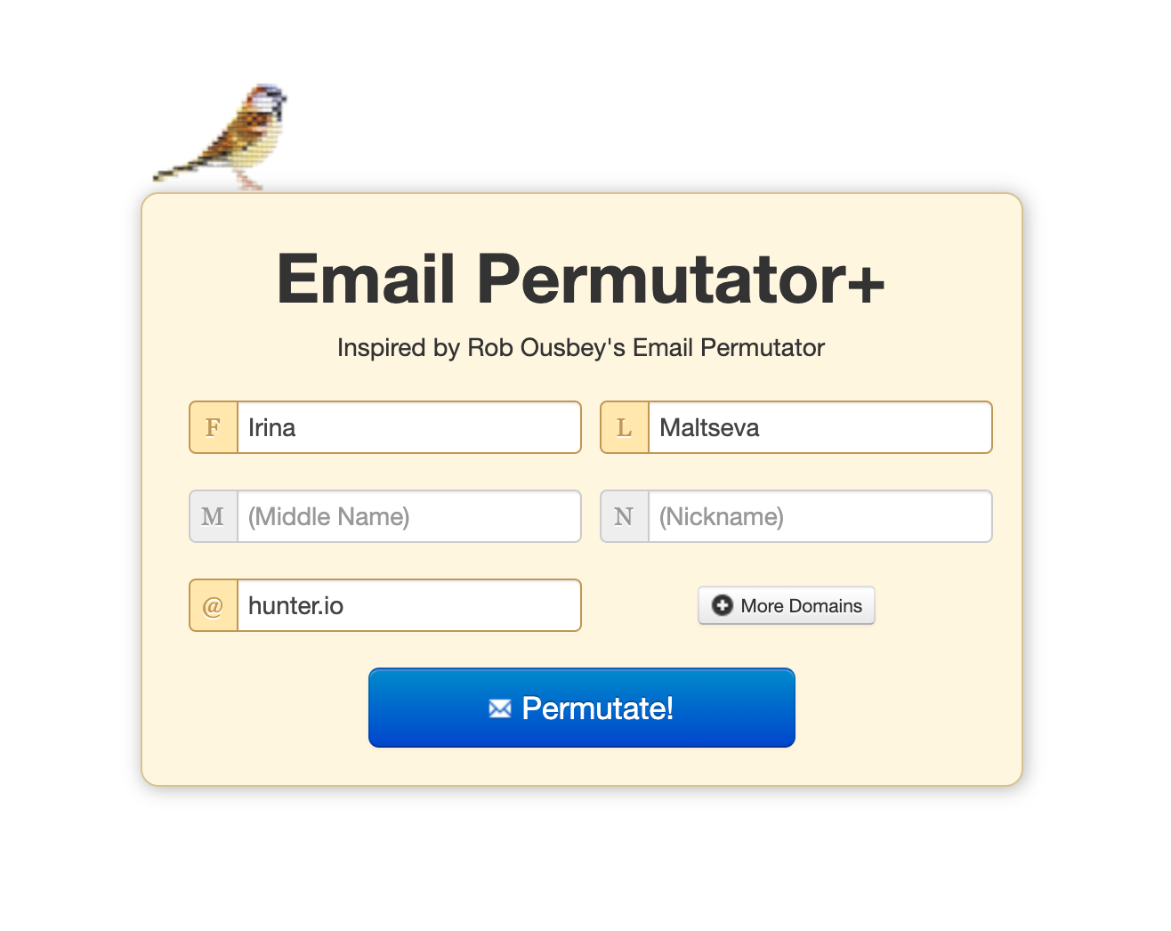 Email Permutator tool