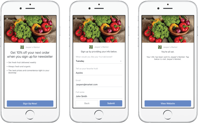 Facebook Lead Ads form