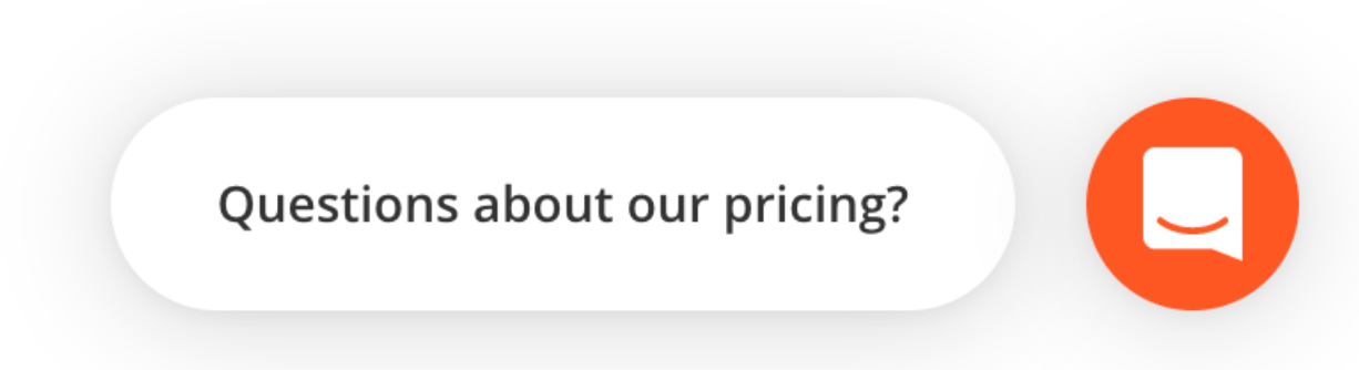 Intercom's bubble on Hunter's pricing page