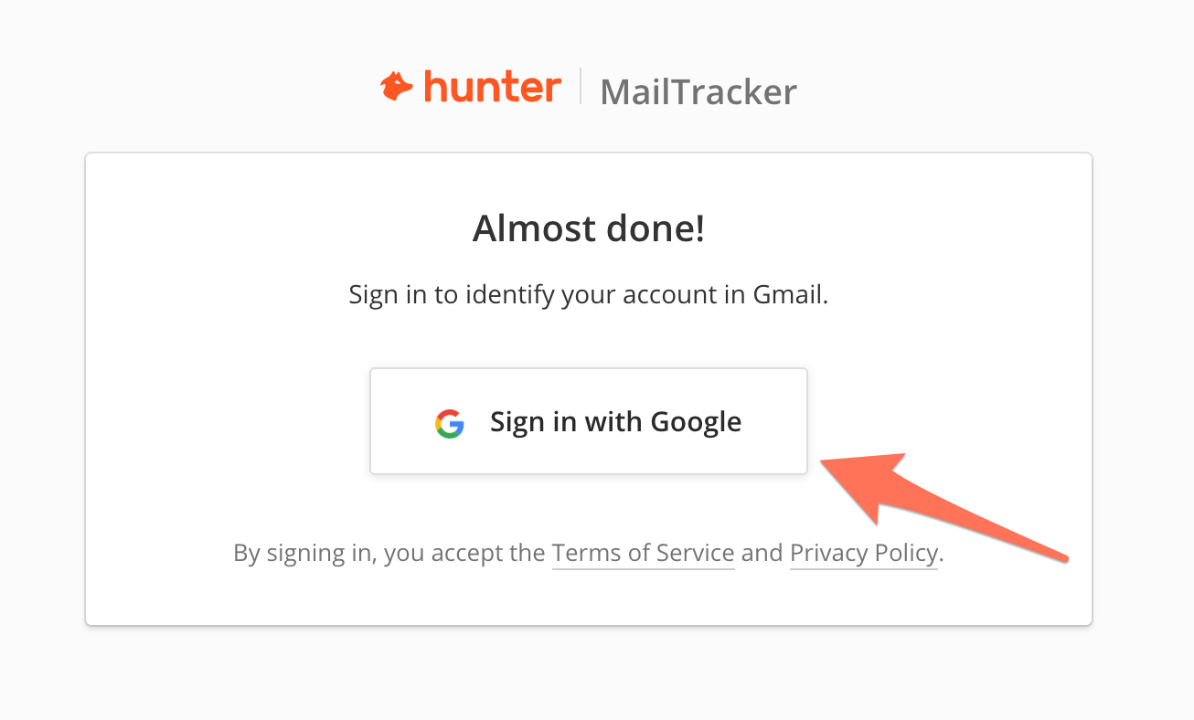 Connect Hunter MailTracker to Gmail