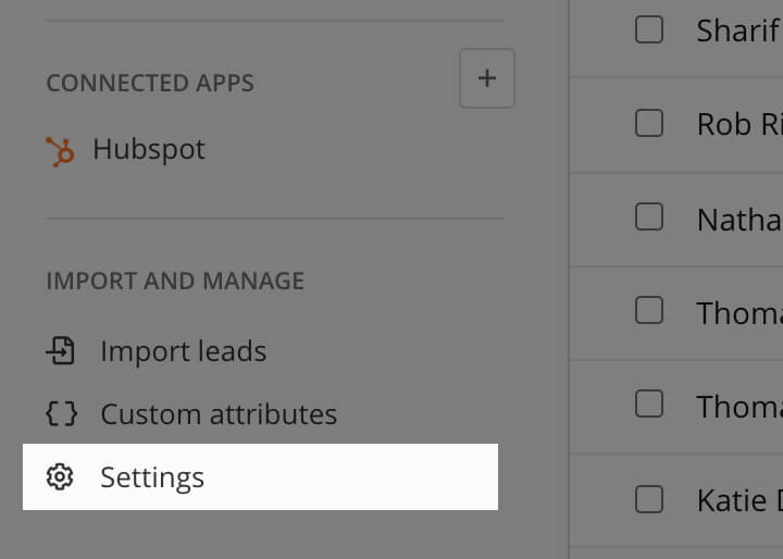 New settings section in the leads