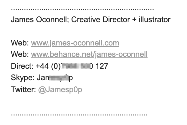 Complex email signature