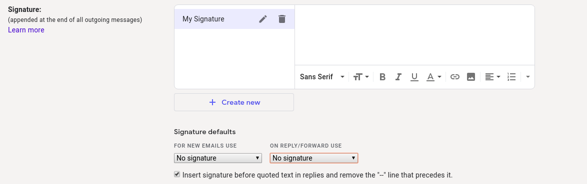 Gmail email signature