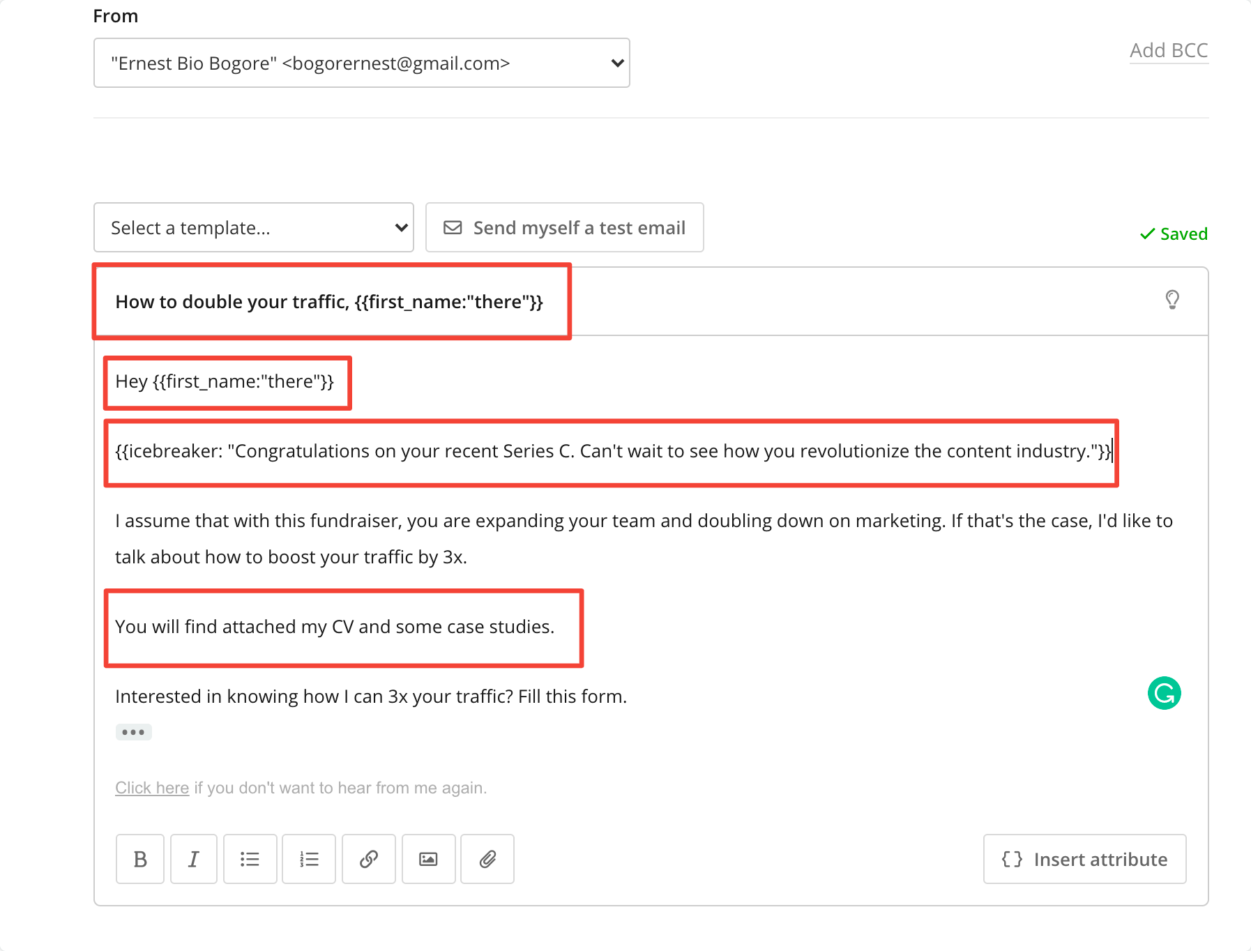 Personalize emails with Campaigns