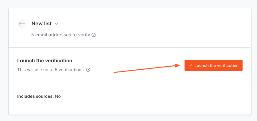 Launching the verification in Bulk Email Verifier