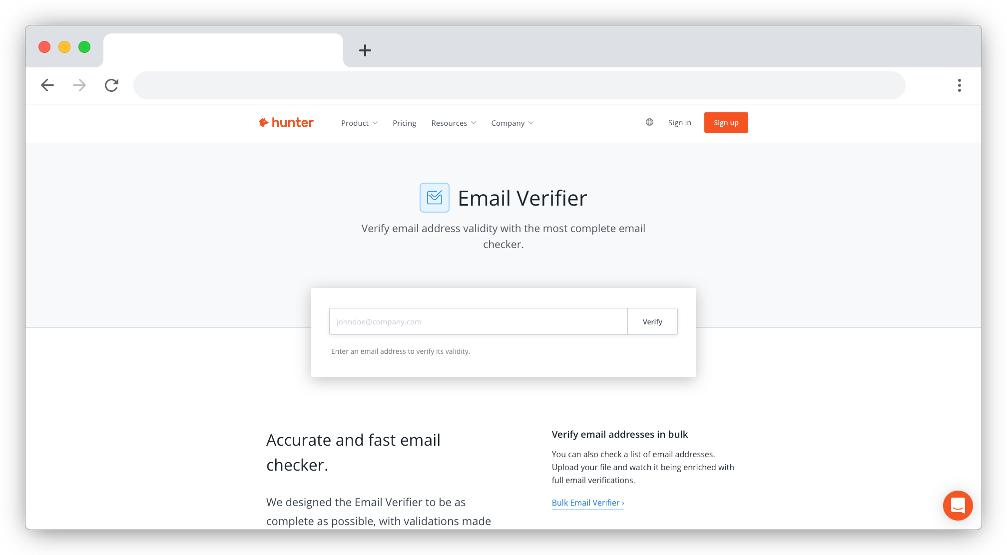 Email Verifier page screenshot