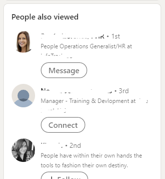 "People also viewed" section on LinkedIn