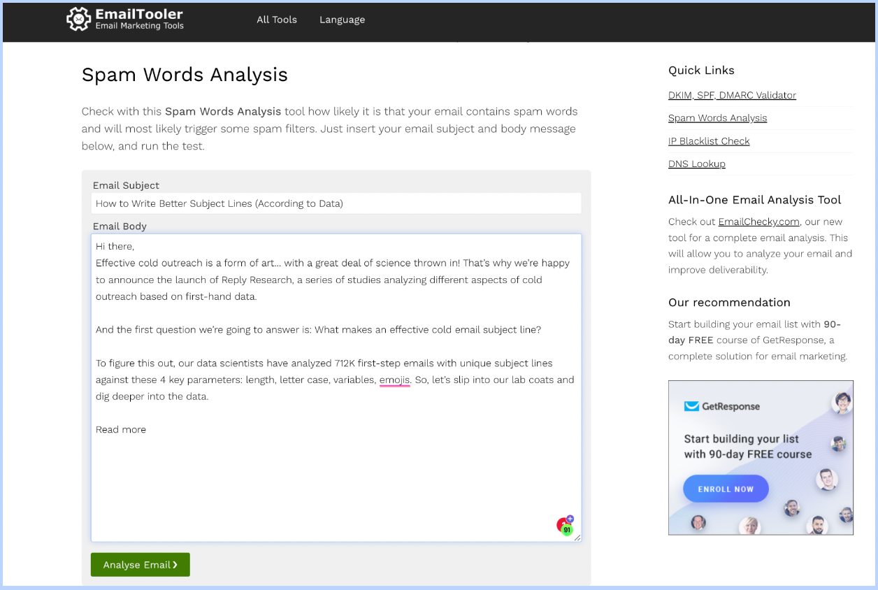 Spam Words Checker - Hoppy Copy