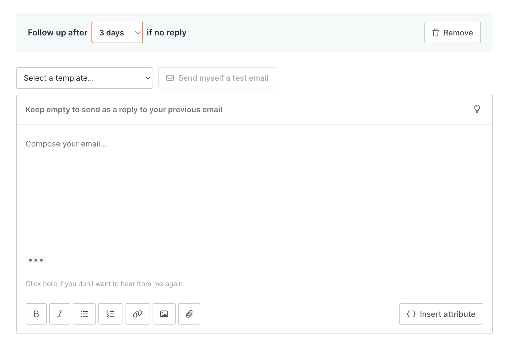Adding a follow-up email to a campaign in Hunter Campaigns