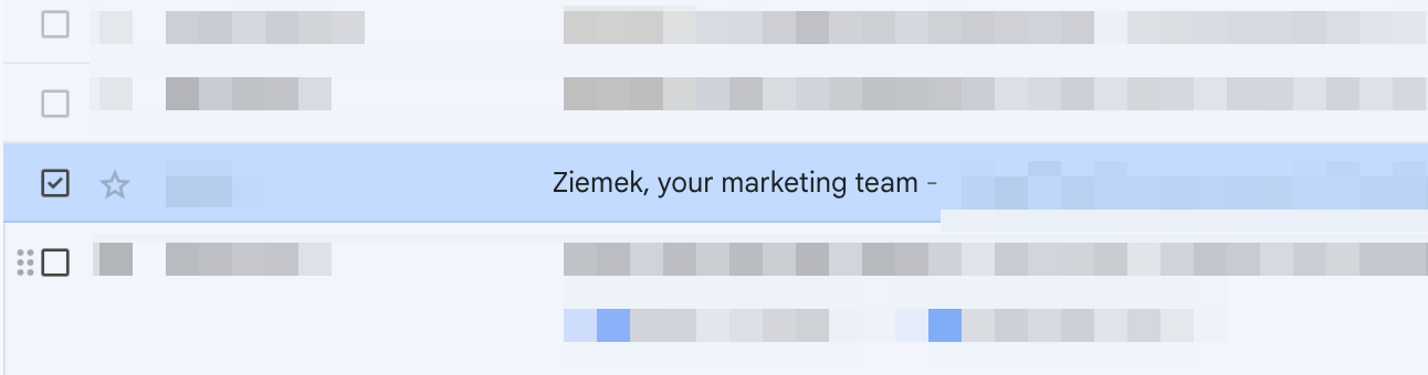 A subject line that stands out with its information scent