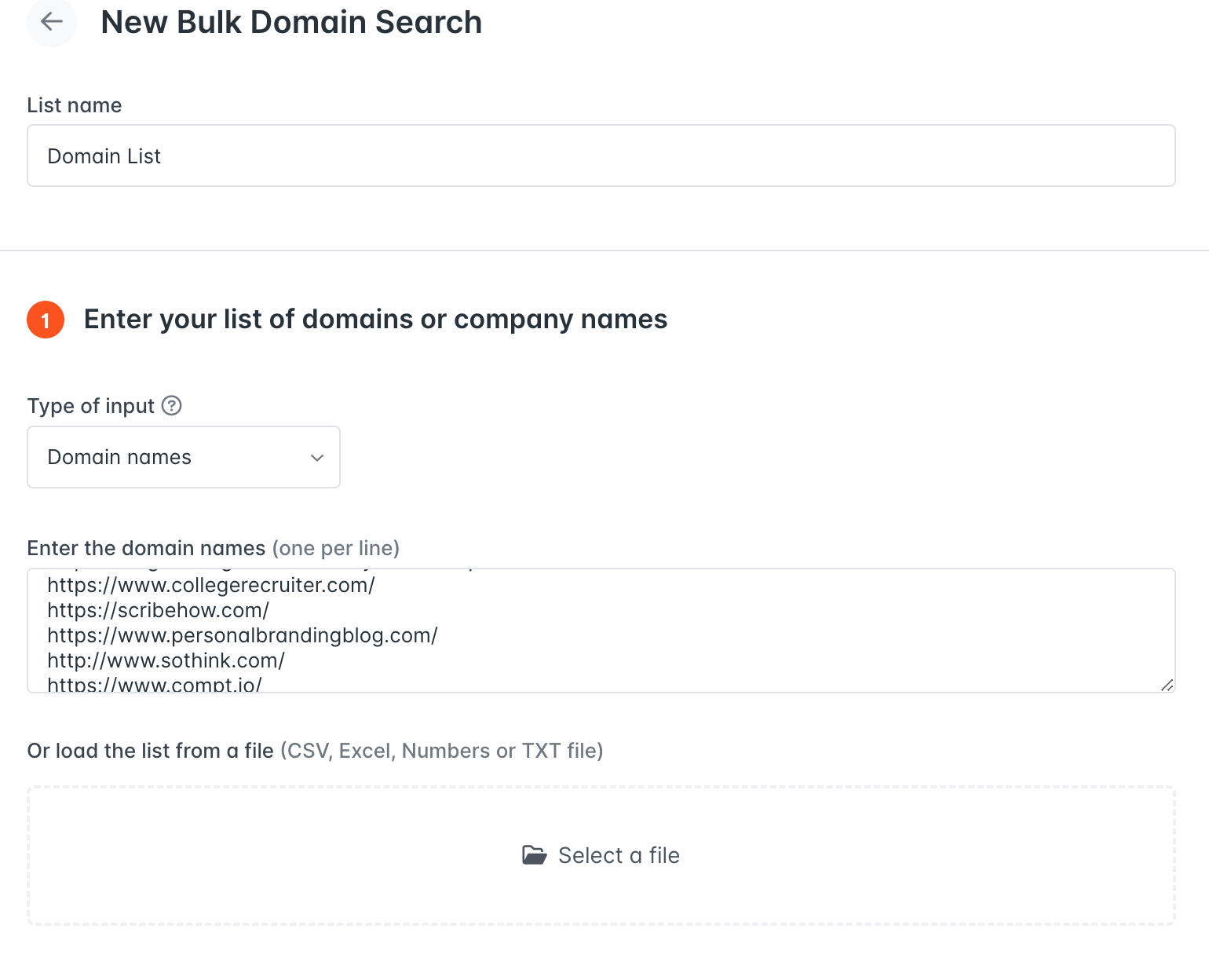 Hunter's Bulk Domain Search