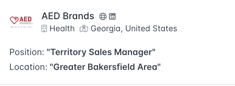 a job offer showing the location of the job