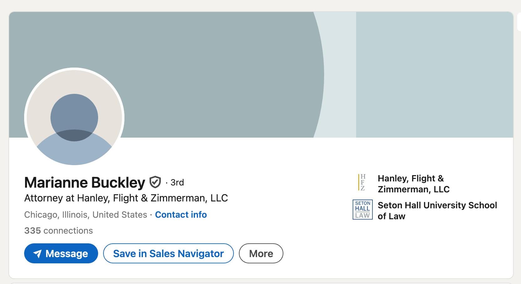 A LinkedIn profile showing a generic job title