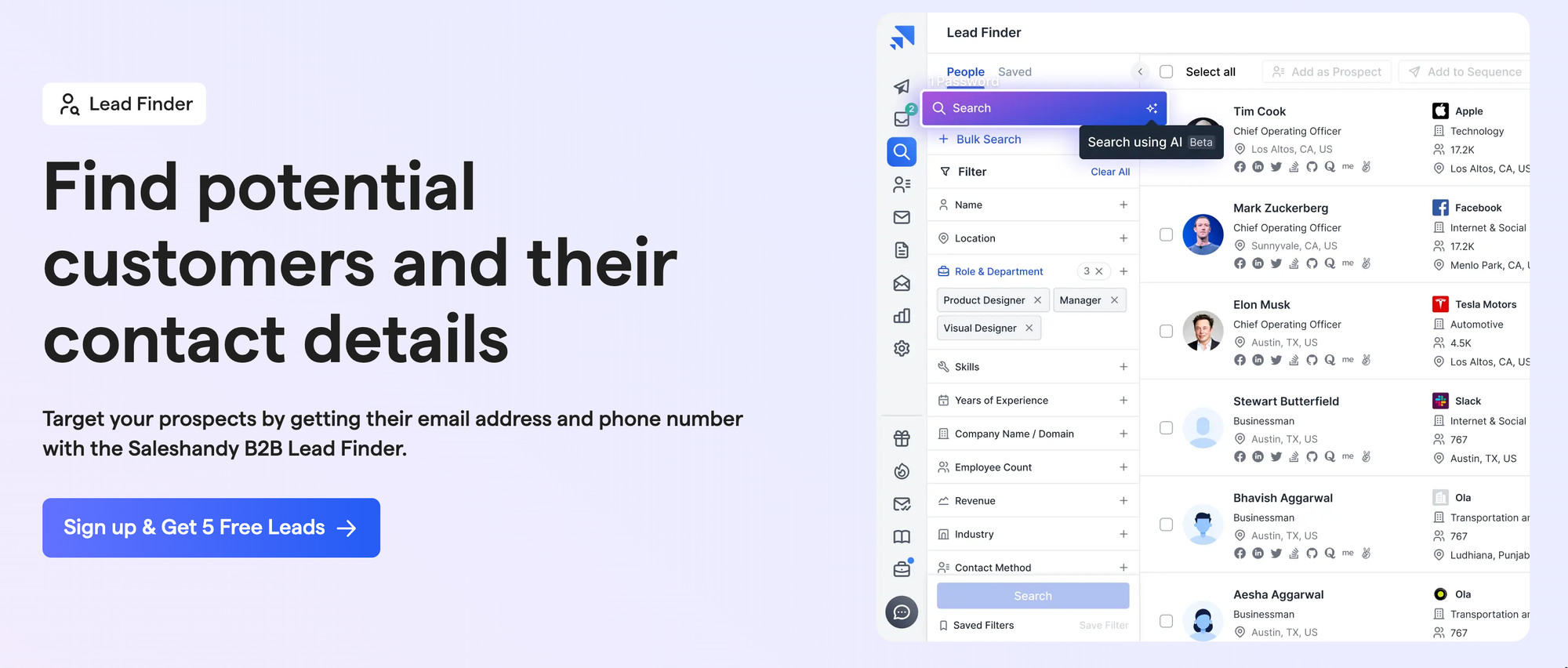 Saleshandy Lead Finder