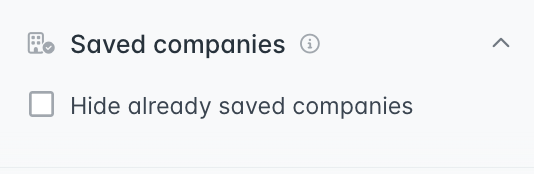 Hide already saved companies
