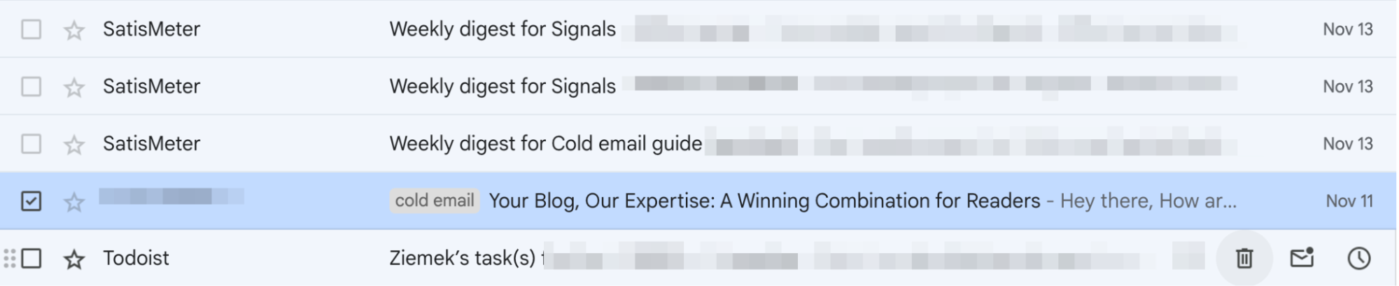 an example of a poor subject line for a cold email which makes it obvious it's a cold email