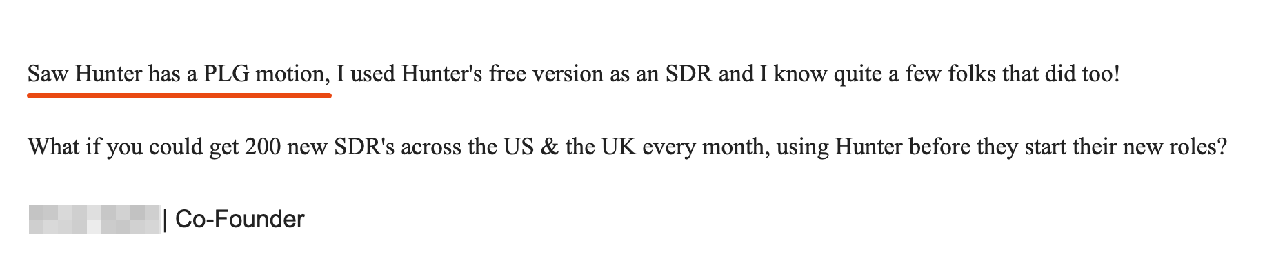 An example of a cold email that demonstrates the sender has researched the prospect, evoking feelings of reciprocity