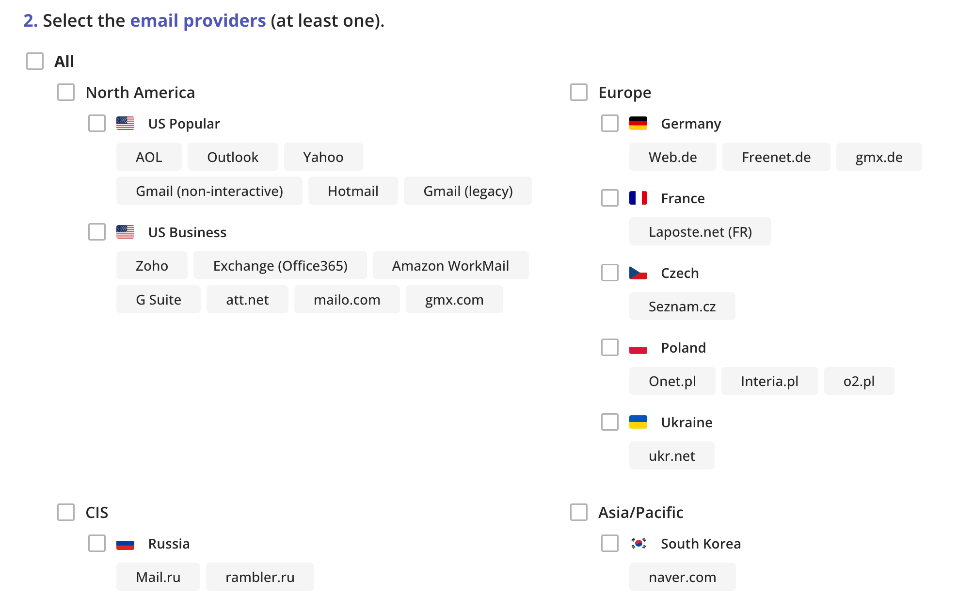 setting up a manual spam test with GlockApps