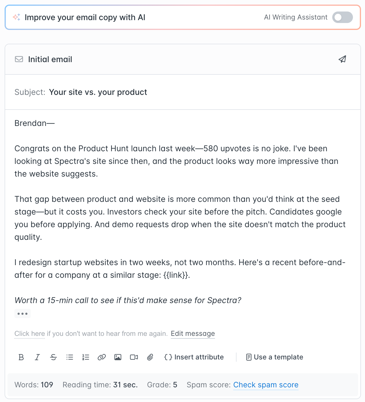 Small commitment CTA