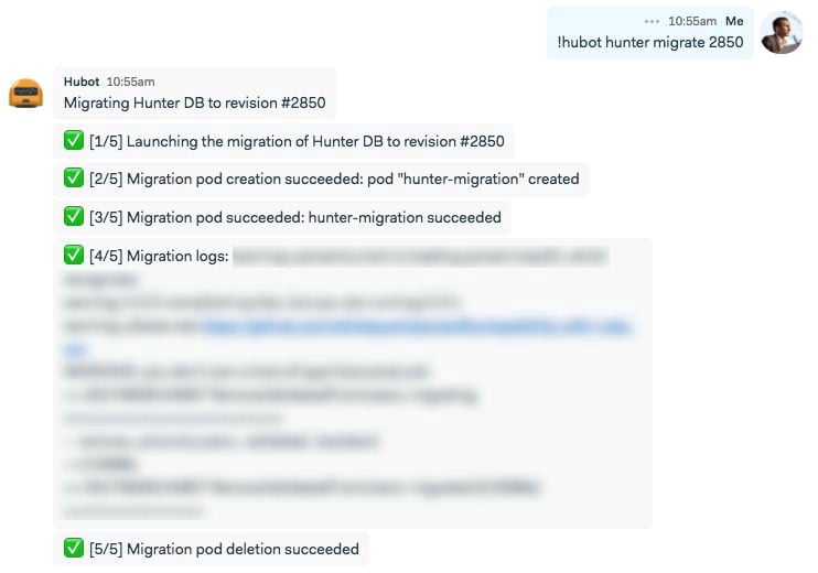 Hunter running a DB migration by himself. Nice isn’t it?